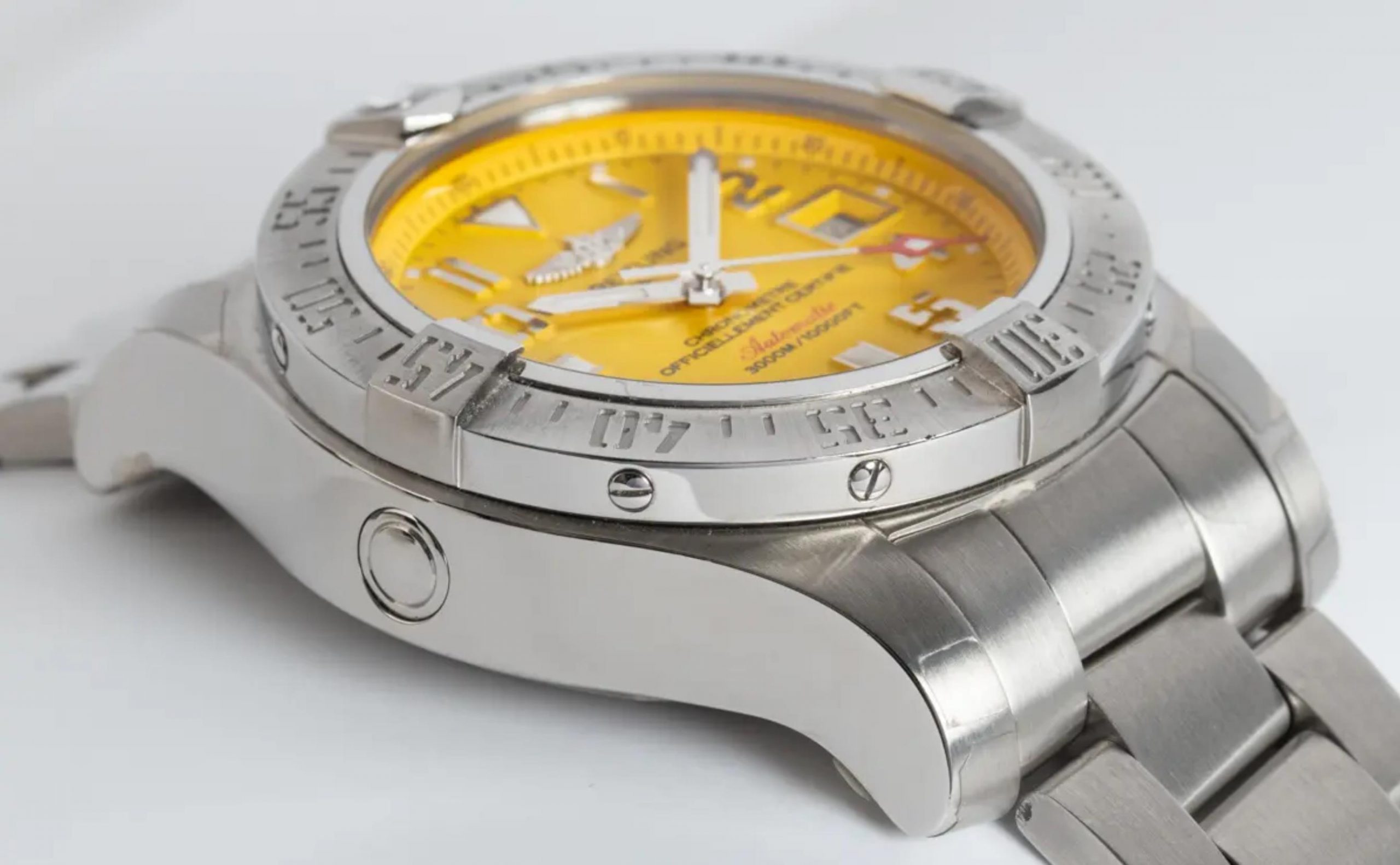 The 45mm replica watch is made from stainless steel.